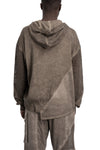 La Haine Inside Us | SS26 - Asymmetric hooded contrast sweater, Fango M1271