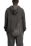 La Haine Inside Us | SS26 - Asymmetric hooded contrast sweater, Grey M1271