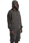 La Haine Inside Us | SS26 - Asymmetric hooded contrast sweater, Grey M1271