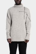 First Aid To the Injured | AW24 - High neck wool blend knit sweater, Oyster