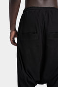 First Aid To The Injured | AW24 - Waffle cotton drop crotch sweatpants, Black