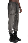 Thom Krom | SS26 - Cotton linen contrast drawstring pants, Cold dye grey MST523