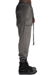 Thom Krom | SS26 - Cotton linen contrast drawstring pants, Cold dye grey MST523