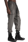 Thom Krom | SS26 - Cotton linen contrast drawstring pants, Cold dye grey MST523