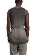 Thom Krom | SS26 - Ribbed cotton tank top, Cold dye grey MTS947