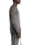 Thom Krom | SS26 - Contrast long sleeve tee, Cold dye grey MTS941