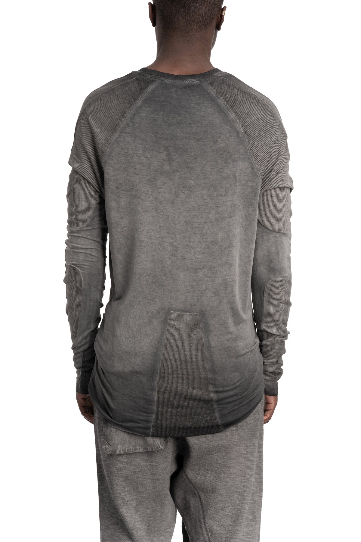 Thom Krom | SS26 - Contrast long sleeve tee, Cold dye grey MTS941