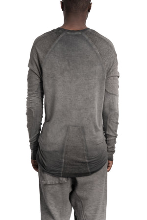 Thom Krom | SS26 - Contrast long sleeve tee, Cold dye grey MTS941