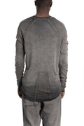 Thom Krom | SS26 - Contrast long sleeve tee, Cold dye grey MTS941