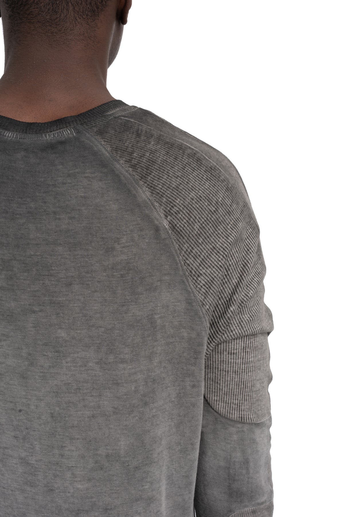 Thom Krom | SS26 - Contrast long sleeve tee, Cold dye grey MTS941