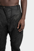 Lightweight cotton gauze pants, Smeared black