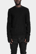 MD75 | AW24 - Leather effect ribbed cotton sweatshirt