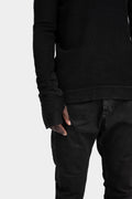 Leather effect ribbed cotton sweatshirt