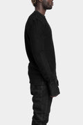 Leather effect ribbed cotton sweatshirt