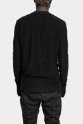 Leather effect ribbed cotton sweatshirt