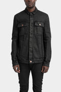 External seams denim jacket, Smeared black