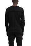 Thom Krom | SS26 - Crinkled double layer long sleeve tee, Black MTS922