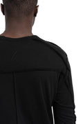 Thom Krom | SS26 - Crinkled double layer long sleeve tee, Black MTS922