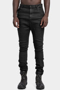 Leather effect coated slim fit jeans