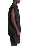 Sleeveless Tommy Overshirt, Deep Black Denim DBK