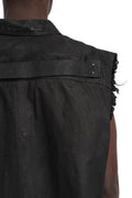 Sleeveless Tommy Overshirt, Deep Black Denim DBK