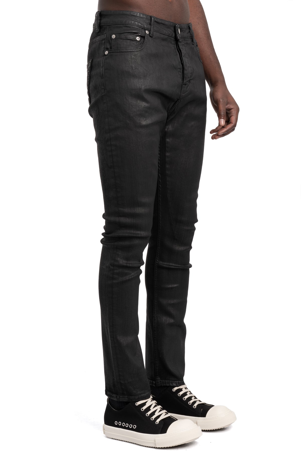 Rick Owens DRKSHDW | Detroit cut jeans, Deep black wax DU01F4366 SDBK