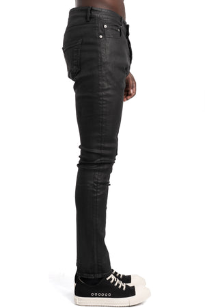 Rick Owens DRKSHDW | Detroit cut jeans, Deep black wax DU01F4366 SDBK