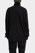 Piped seams turtleneck knit sweater