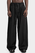 Wide pleated poplin pants