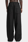 Wide pleated poplin pants