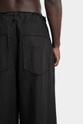 Wide pleated poplin pants