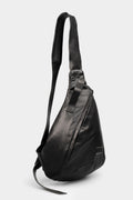 Triangle leather sling bag