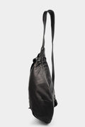 Triangle leather sling bag