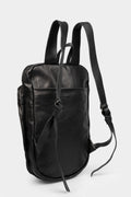 Silver staples leather backpack