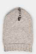 Scar-stitch detail knit beanie, Oyster