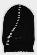 Scar-stitch detail knit beanie