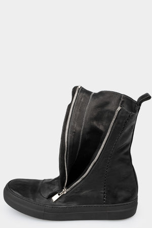 Hidden zip high top leather sneakers