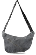 Crossbody leather bag, Grey reflective