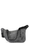 Crossbody leather bag, Grey reflective