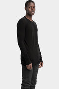 MD75 | SS25 - Lightweight cotton long sleeve T-Shirt, Black
