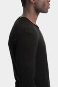 MD75 | SS25 - Lightweight cotton long sleeve T-Shirt, Black