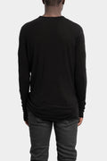 MD75 | SS25 - Lightweight cotton long sleeve T-Shirt, Black