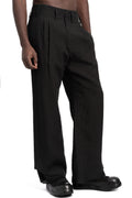 SAN263-1 | SS26 - Layered Hem Linen Trousers, SS26-0404-BK