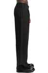 SAN263-1 | SS26 - Layered Hem Linen Trousers, SS26-0404-BK