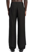 SAN263-1 | SS26 - Layered Hem Linen Trousers, SS26-0404-BK