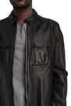 SAN263-1 | SS26 - Lamb leather zipped overshirt jacket, SS25-0101-BK