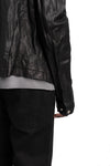 SAN263-1 | SS26 - Lamb leather zipped overshirt jacket, SS25-0101-BK