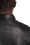 SAN263-1 | SS26 - Lamb leather zipped overshirt jacket, SS25-0101-BK