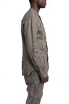 Masnada | SS26 - Woven Ramie Pleated Shirt, Grey M3675