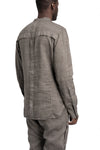 Masnada | SS26 - Woven Ramie Pleated Shirt, Grey M3675